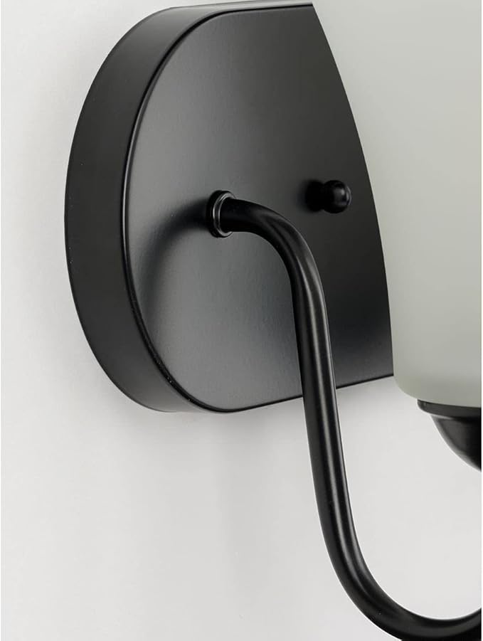 Progress Lighting Classic Collection 2-Light Etched Glass Traditional Bath Vanity Light Matte Black