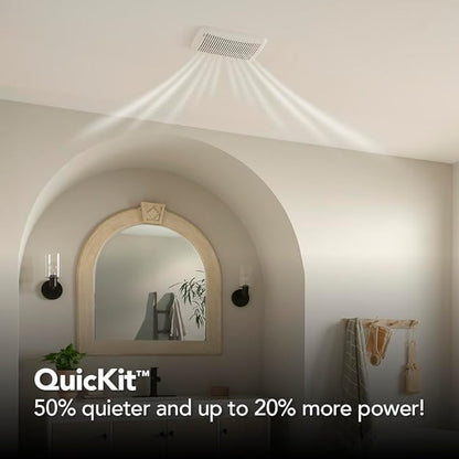 Broan-NuTone BKR60 QuickKit Ultra-Quiet Bath Fan Replacement Motor and Cover/Grille, 60 CFM, 20% more power, White