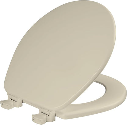 CHURCH 540EC 006 Toilet Seat with Easy Clean & Change Hinge, ROUND, Durable Enameled Wood, Bone
