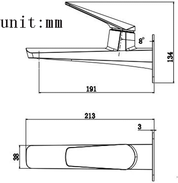 BiaoTeng Concealed Wall Mounted Bathroom Faucet Single Handle Hot and Cold Brass Faucets for Bathroom Sinks One Hole White