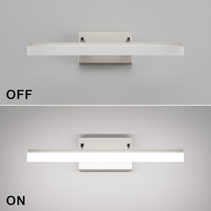 Aipsun Brushed Nickel Vanity Light Adjustable 20 inch Modern LED Bathroom Light Fixtures Over Mirror Rotatable Vanity Lighting 5500K