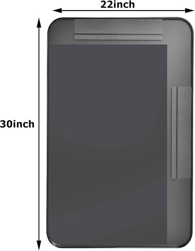 30"x22" Black Bathroom Mirror - Modern Mirror for Wall with Rounded Corners，Bathroom Mirrors for Vanity, Aluminum Alloy Framed Mirror Portrait or Landscape Hang, Rectangle Mirrors for Bedroom