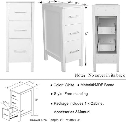 60" Double Sink Bathroom Vanity,White Bathroom Vanity with Double Side Cabinets & Removable 3 Drawer Storage Cabinet,Modern Vanity Without Mirror(only Vanity)