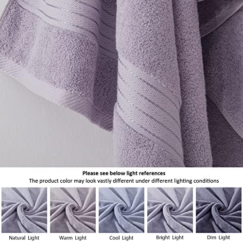 COZYART Luxury Bath Towel Set 6 Pcs, Lavender 100% Turkish Cotton 650 GSM