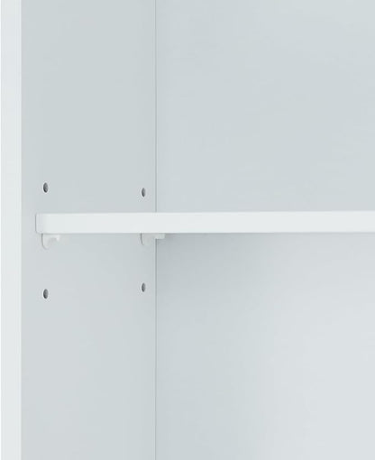 Teamson Home Newport Contemporary Wooden Over-The-Toilet Storage Bathroom Etagere Cabinet with Shelves, White | Contemporary, Wooden, With Shelves