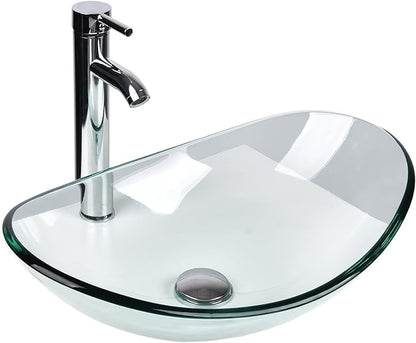28 Inch Black Floating Bathroom Vanity with 1-Door and 1-Drawer, Modern Wall Mounted Cabinet with Clear Boat Glass Vessel Sink