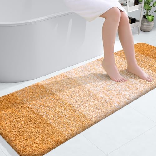 OLANLY Bathroom Runner Rug 59x20, Extra Soft Absorbent Microfiber Bath Rugs