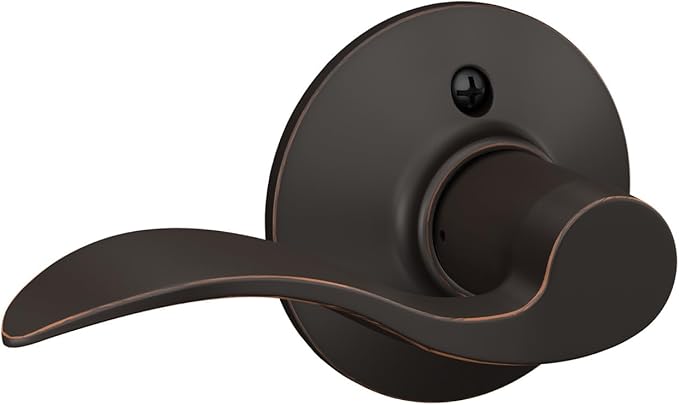 Schlage F10 ACC 716 Accent Door Lever, Hall & Closet Passage Lock, Aged Bronze