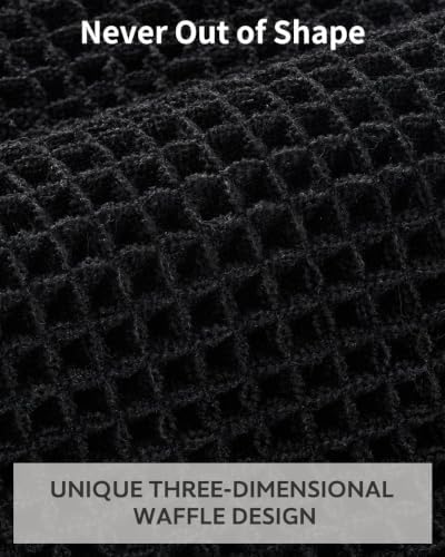 tchdio Waffle Bath Mat-Runner Rug, Super Absorbent Non Slip Bath Mats for Bathroom Machine Washable Long Rugs with Tassels, Bath Rugs for Bathroom Floor Beside Tub, 2' x 5'(24" x 60"), Black