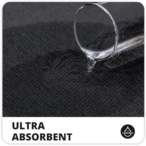 Bosap Bath Mat,Ultra Thin Bathroom Runner Rugs,Large Bath Mats for Bathroom,Quick Dry,Non-Slip,Machine Washable,Low Pile,Bath Rug,Shower Outside,Sink,Home Decor Accessories.Black,2'x5'（24x60inch）