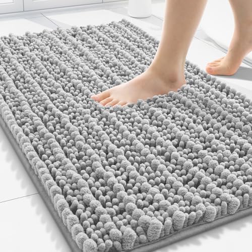 Smiry Bathroom Rugs 30X20, Extra Soft Rubber Backing Chenille Bath Mats