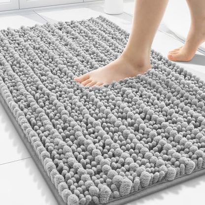 Smiry Bathroom Rugs 30X20, Extra Soft Rubber Backing Chenille Bath Mats