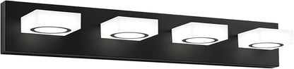 Bathroom Vanity Light, 4-Light 31 Inch Matte Black 5CCT 2700-6500K LED Bathroom Light Fixtures Over Mirror, Vanity Lighting Modern Bath Wall Sconce for Mirror Bedroom Living Room