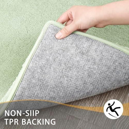 MINIDEAR Bathroom Rugs 47x17 Sage Green - Thick Memory Foam Bath Mat, Ultra Soft & Plush Fluffy, Non-Slip, Quick Dry, Absorbent Washable Floor Microfiber Mat for Tub, Home Decor Accessories