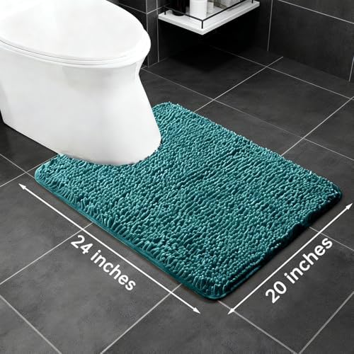Yeaban Toilet Rugs U-Shape 20"x24", Teal