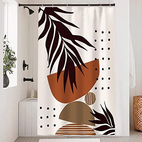 Mid Century Terracotta Shower Curtain for Bathroom 54x72 Inch