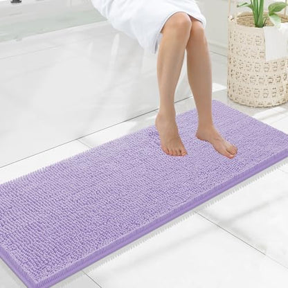 Smiry Bathroom Rugs 47X17, Luxury Chenille Extra Soft Absorbent Bath Mat