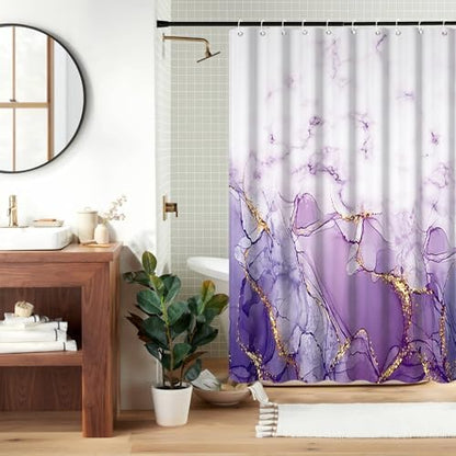 Purple Marble RV Stall Waterproof Shower Curtain 60x72 inches