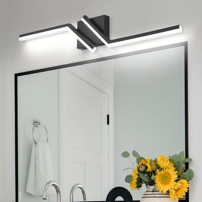32 inch Black Vanity Light Modern Bathroom Lights Over Mirror Dimmable Bathroom LED Lights 6000K Cool White ETL Driver