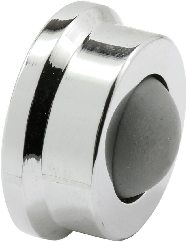 Prime-Line J 4724 Door Wall Stop, 1 In., Rubber Bumper, Polished Chrome (Single Pack)