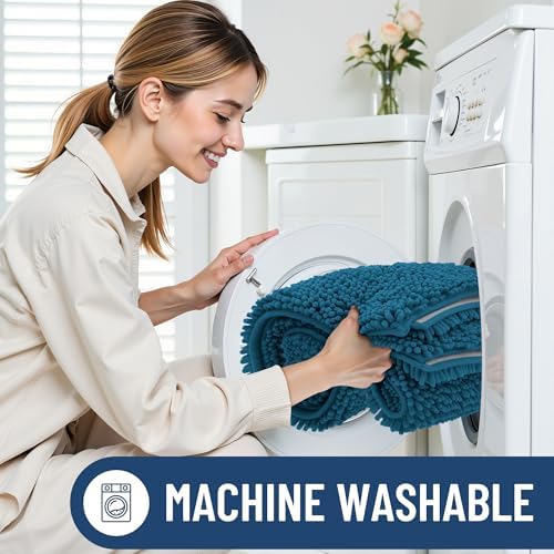 Smiry Bathroom Rugs 34X21, Luxury Chenille Extra Soft Absorbent Bath Mat