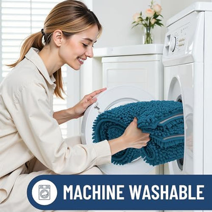 Smiry Bathroom Rugs 34X21, Luxury Chenille Extra Soft Absorbent Bath Mat