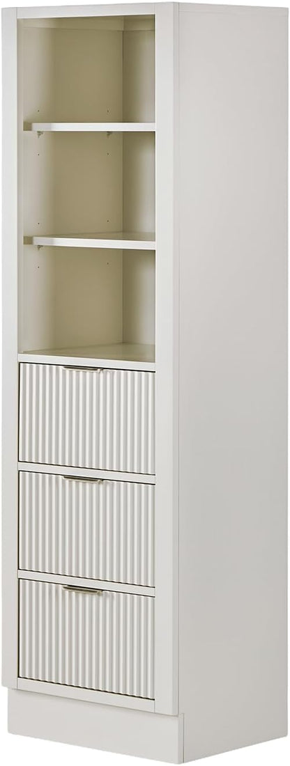 ARIEL Milan Bathroom Storage Cabinet 65”H x 20”W x 16”D Warm White