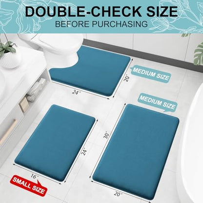 Smiry Memory Foam Bath Mat 40x32, Extra Soft and Absorbent Bathroom Rugs
