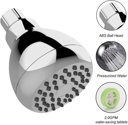 High Pressure Fixed Shower Head 3 Inch Saving Water Chrome Anti-leak Shower Head For Powerful Water Rain Easy Installation for Relaxing and Comfortable Shower Experience