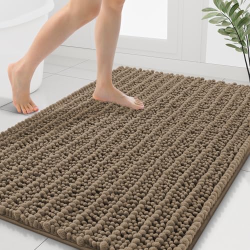 Smiry Bathroom Rugs 40X32, Extra Soft Rubber Backing Chenille Bath Mats
