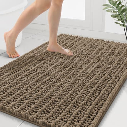 Smiry Bathroom Rugs 40X32, Extra Soft Rubber Backing Chenille Bath Mats