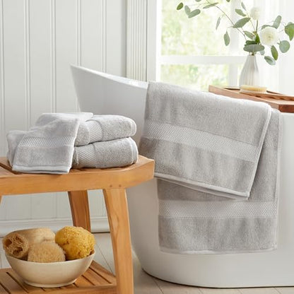 Springtree Home 100% Cotton Luxury Hotel Bath Towel Set | 6-Piece Set Grey