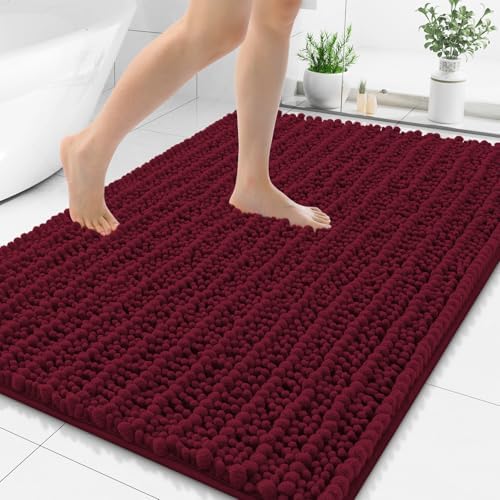 Smiry Bathroom Rugs 48X32, Extra Soft Rubber Backing Chenille Bath Mats