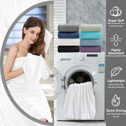 4 Piece Extra Large Bath Towel 35"x70" Oversized Bath Sheet White Bath Towel Set for Bathroom Ultra Soft Cozy Highly Absorbent Quick Dry Bathroom Towel for Spa Gym Hotel,Shower Towel for Daily Use