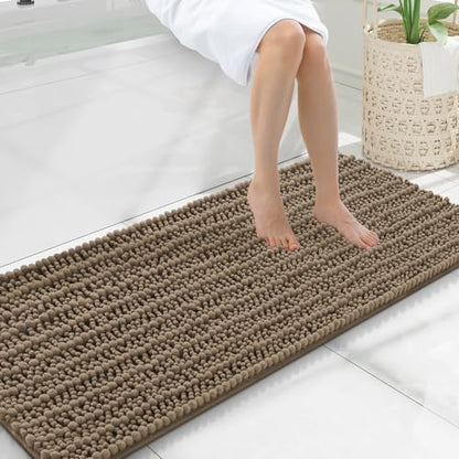 Smiry Bathroom Rugs 47X20, Extra Soft Rubber Backing Chenille Bath Mats