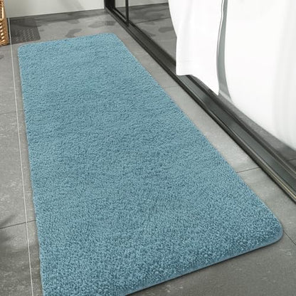 LOCHAS Bathroom Rug Runner 24x48 Inch, Bath Rugs Non Slip, Spa Blue
