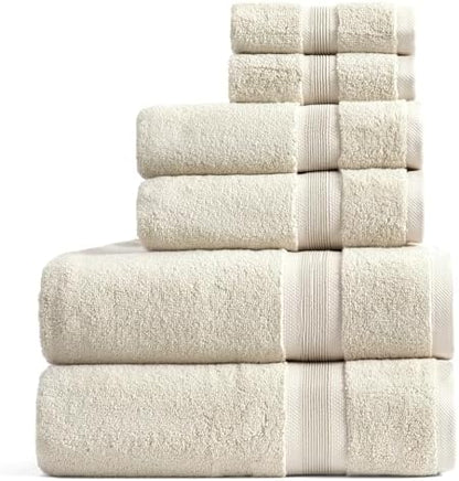 Springtree Home Luxury Bamboo Rayon Bath Towel Set | 6-Piece Set | Sand