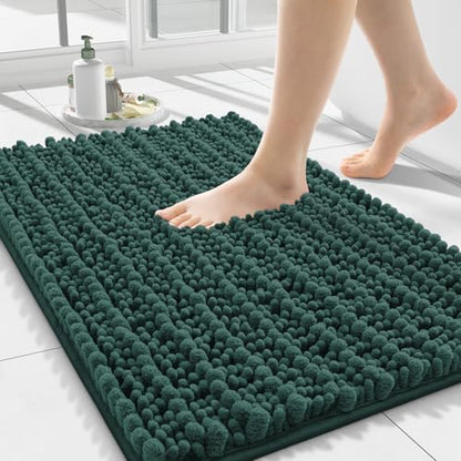 Smiry Bathroom Rugs 24X16, Extra Soft Rubber Backing Chenille Bath Mats
