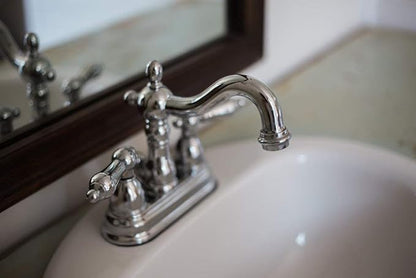 Kingston Brass KB1601AL Heritage 4-Inch Centerset Lavatory Faucet with Metal Lever Handle, Polished Chrome