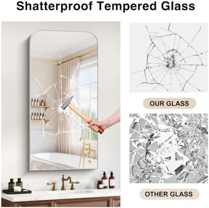 YIROMAN Bathroom Mirrors for Over Sink,24"x48" Silver Vanity Mirror
