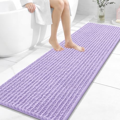 OLANLY Bathroom Runner Rugs 59x20, Thick Soft Absorbent Chenille Bath Rugs