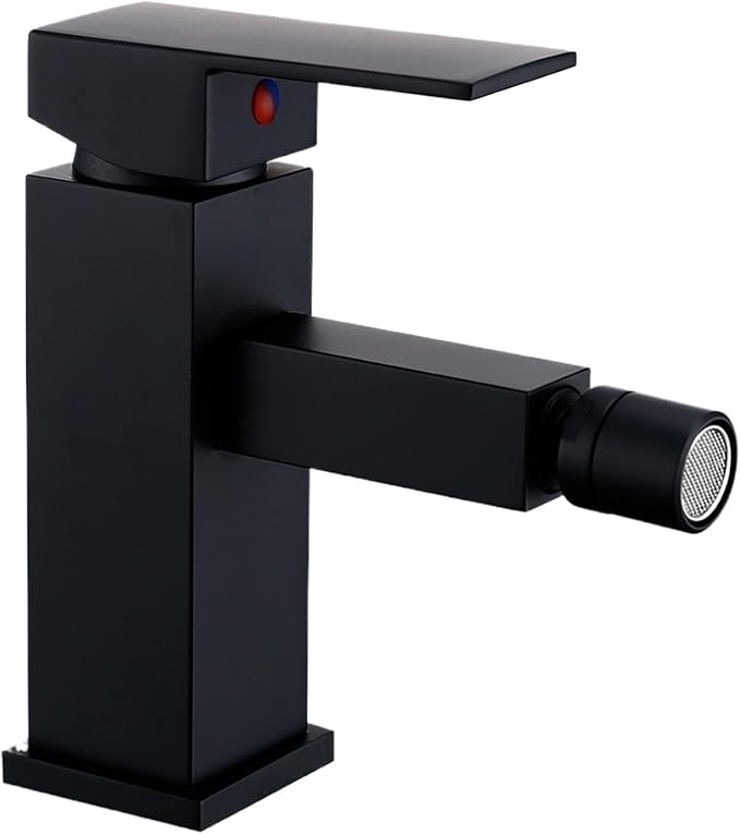 Bathroom Bidet Faucet Cold and Hot Water Mixer Tap Sprayer Brass Polished Chrome Black Gold Single Hole Deck Mount(Matt Black)