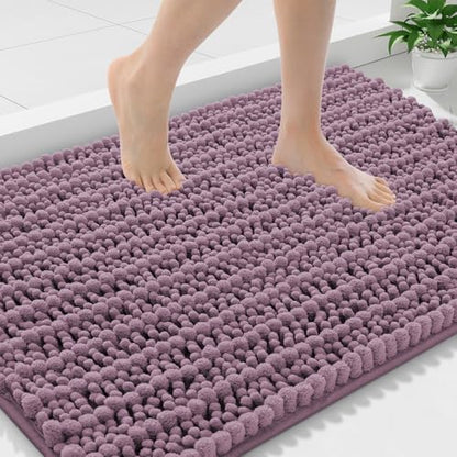 Smiry Bathroom Rugs 36X24, Extra Soft Rubber Backing Chenille Bath Mats
