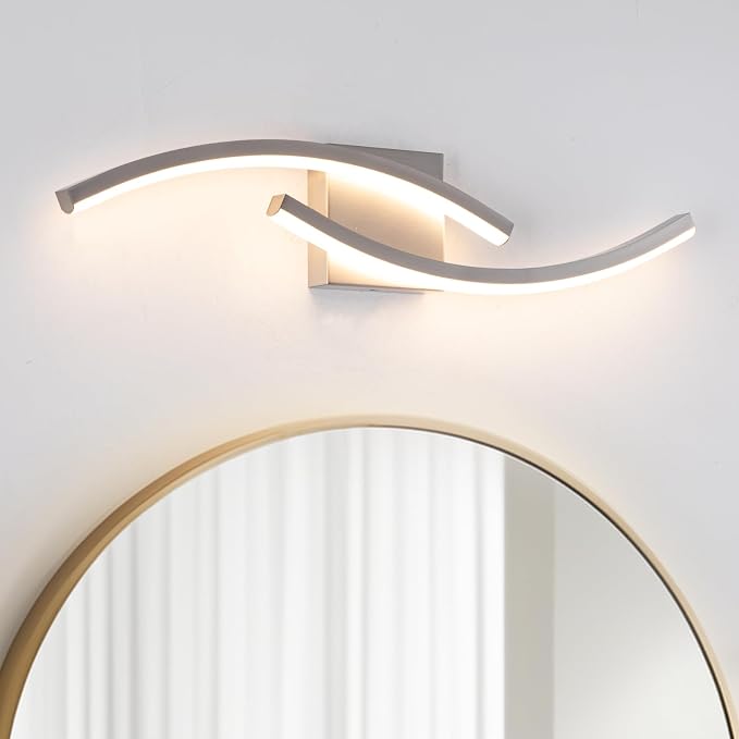 23.62 inch Modern Bathroom Vanity Light Brushed Nickel Lights Fixtures Dimmable 5CCT Led Bathroom Light Fixture Over Mirror Modern Wall lamp for Cabinet Hallway