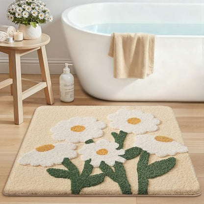 LUMI Square Bathroom Rug 32x32, Soft Absorbent Bath Mat, Non Slip