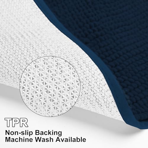 Urvoix Bathroom Rugs Sets 3 Piece, Non-Slip Chenille Bath Rug Set