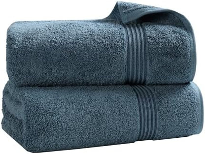 Superior Egyptian Cotton 2-Piece Bath Sheet Towel Set, Oversized Body Towels For Adults And Kids, Large Towel For Bath, Shower, Guest Bathroom, Spa, Gym, Resort, Essentials, Airbnb, Sapphire