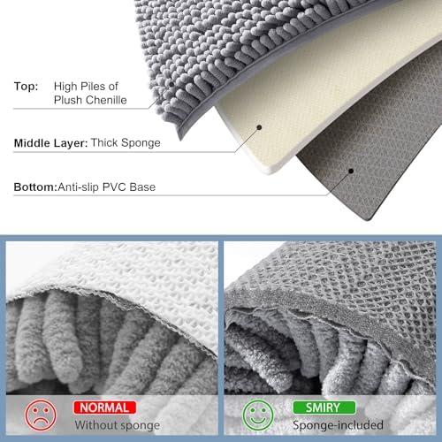 Smiry Round Bathroom Rugs 24X24, Chenille Extra Soft Absorbent Bath Mat