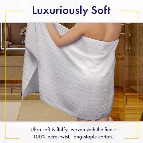 Alusa Home Ultra Soft & Stylish 700 GSM Luxury Bath Sheets | Pack of 2 | Extra Large 35x70 Inches | 100% Zero-Twist, Long-Staple Cotton | Remarkably Absorbent (Deep Teal)
