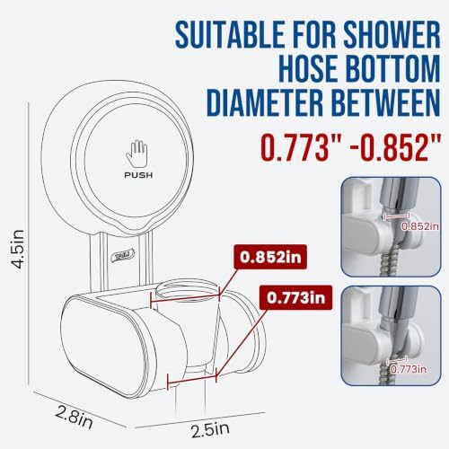 TAILI Suction Shower Head Holder,Height Angle Adjustable,Universal,White